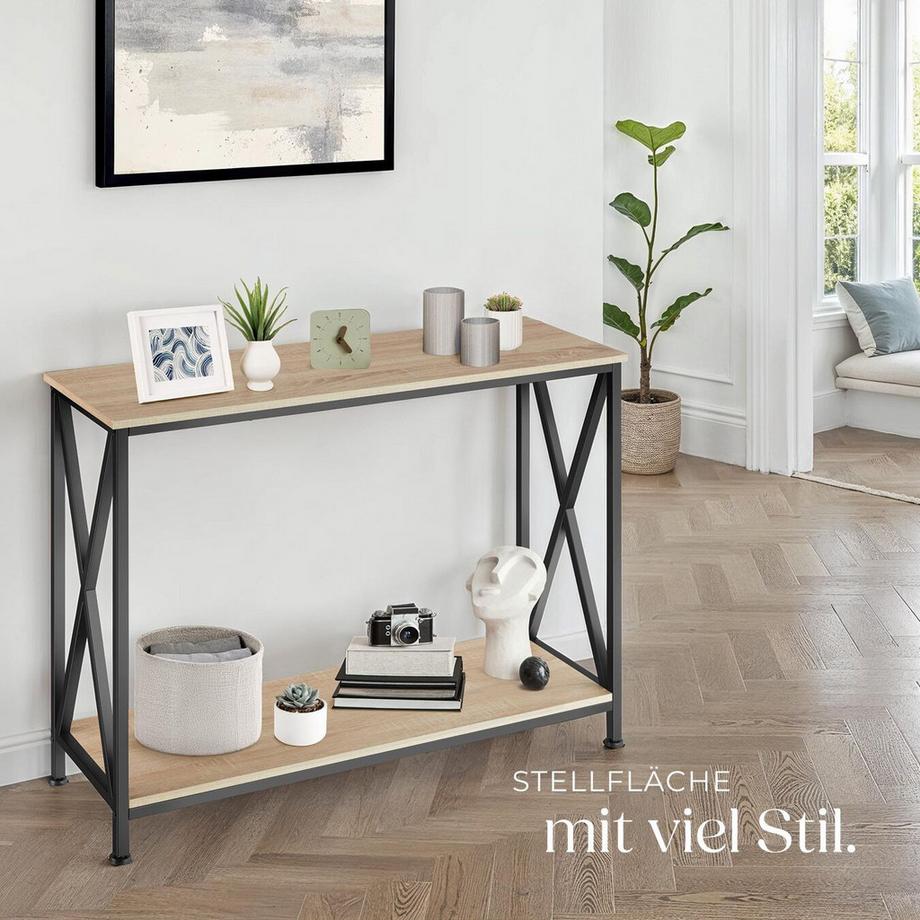 Tectake Konsolentisch Tacoma Industrial Style Holz und Stahl  