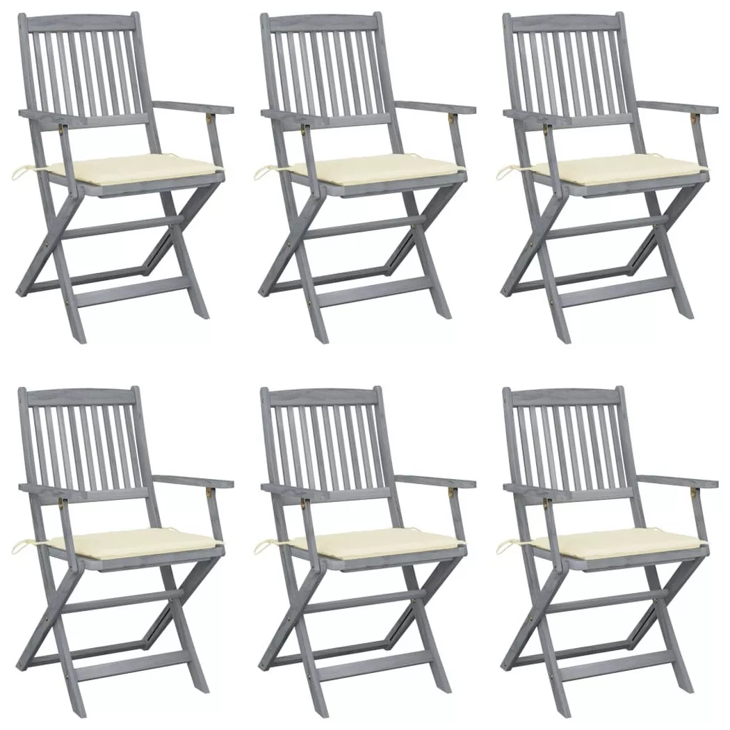 VidaXL - Gartenstuhl akazienholz, One Size, Light Beige