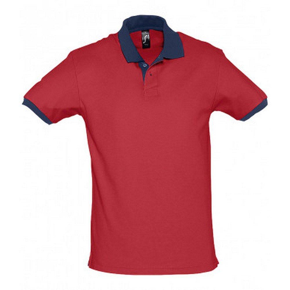 Image of Prince Pique Poloshirt In Kontrastfarben, Kurzarm Damen Dunkelrot XS