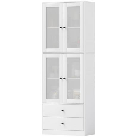 Northio Küchenschrank, Hochschrank mit Schublade, verstellbaren Einlegeböden, Küchenbuffet mit 2 Schrankfächer für Wohnzimmer, Esszimmer, 59 x 30 x 170 cm, Weiß Aosom  