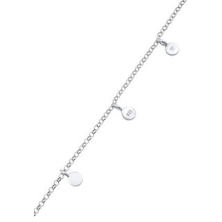 Elli  Fußschmuck Plättchen Organic Look 925 Silber 