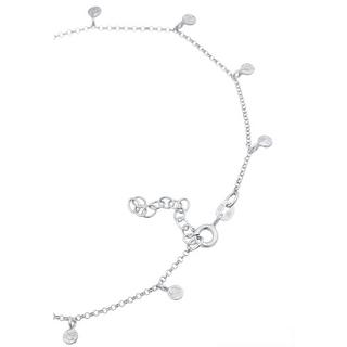 Elli  Fußschmuck Plättchen Organic Look 925 Silber 