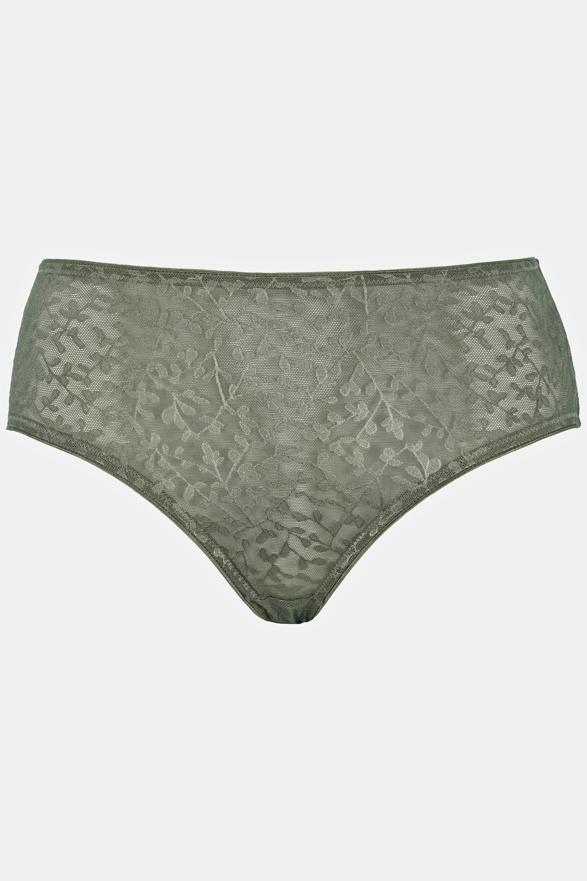 Ulla Popken  Slip di comodo tessuto elasticizzato con Jacquard a tema floreale 