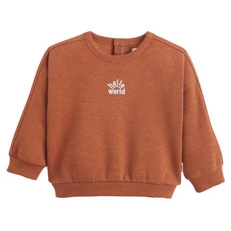 La Redoute Collections  Sweatshirt mit Rundhalsausschnitt und Druckknopfleiste 