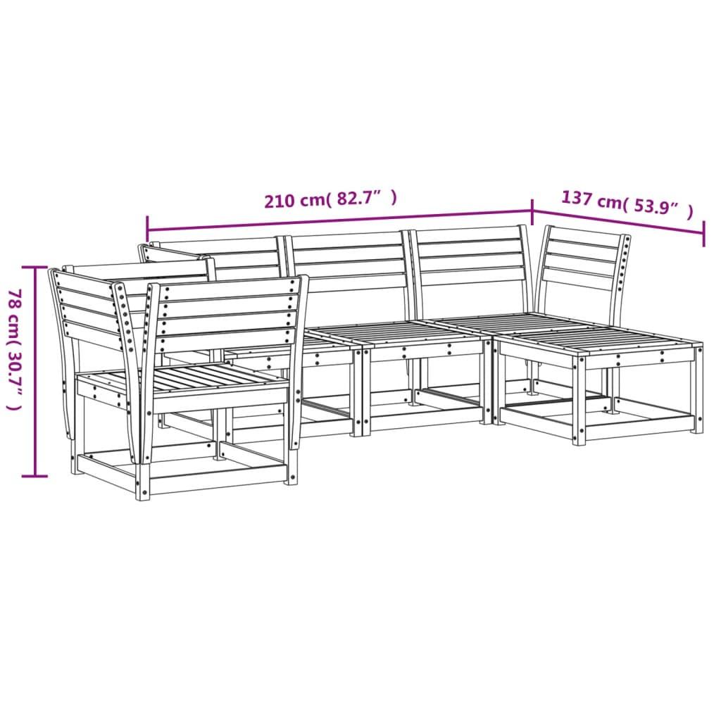 VidaXL set salotto da giardino Legno di pino  