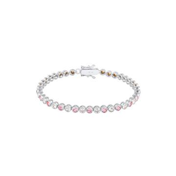 Bracelet Femmes Tennis Tendance Étincelante Avec Cristaux Rose