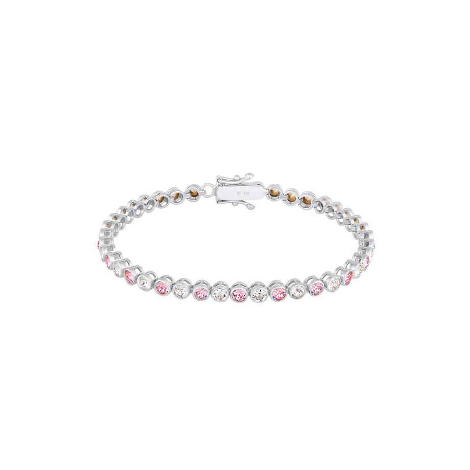 Elli  Bracelet Femmes Tennis Tendance Étincelante Avec Cristaux Rose 