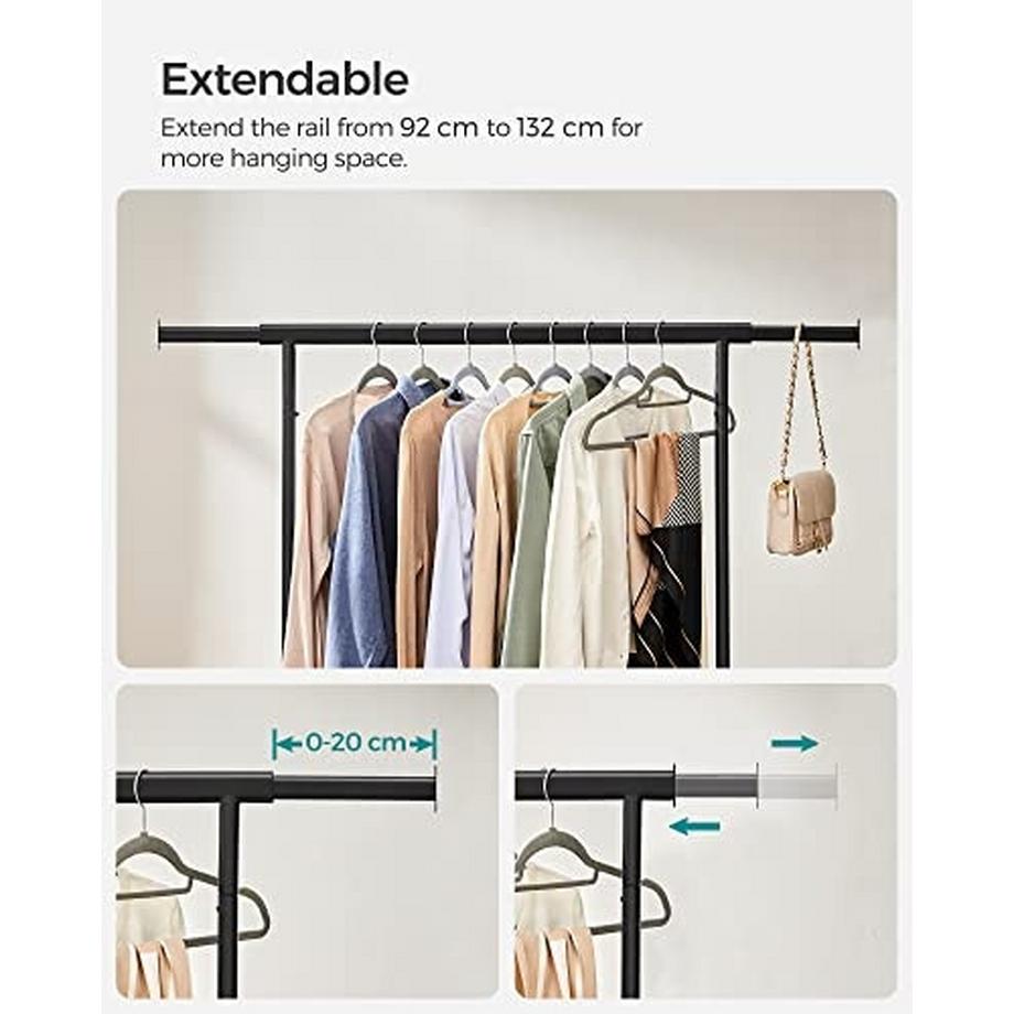 Pricenet Appendiabiti estensibile per carichi pesanti con ruote bloccabili  