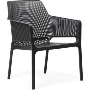 Fauteuil de jardin Net anthracite haut