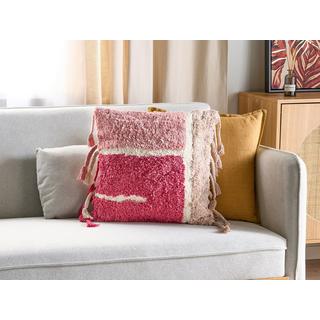 Beliani Coussin en Coton Boho BISTORTA  