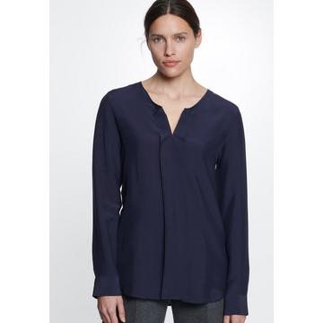 Schlupfbluse Uni Langarm V-Neck