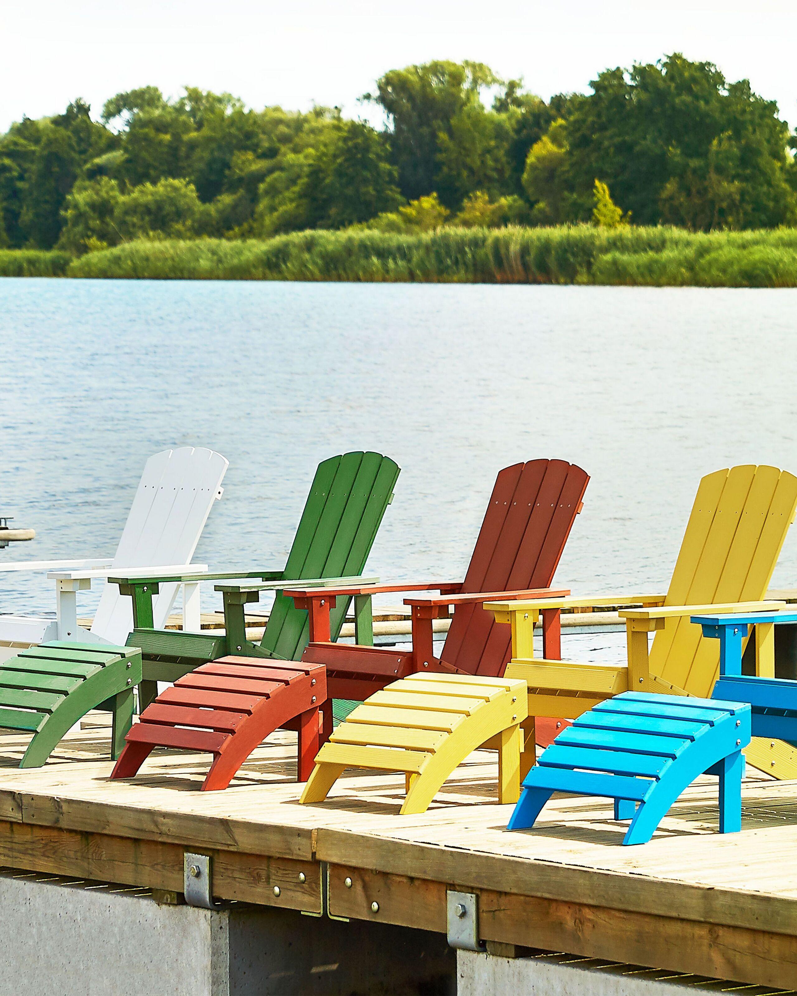 Beliani Sedia con poggiapiedi en Legno plastico Retrò ADIRONDACK  