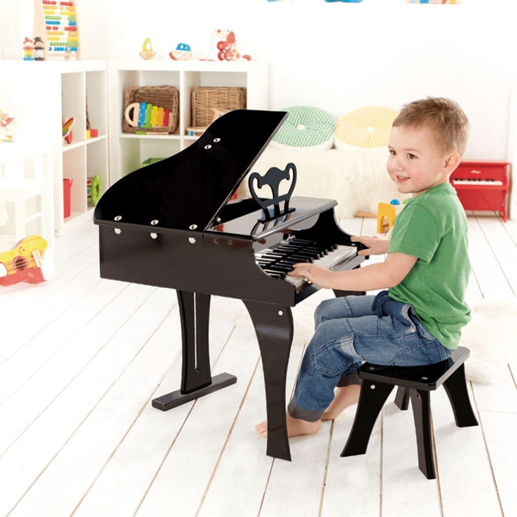 Hape  E0320 Fröhlicher Flügel, Kinderinstrument, Spielzeugklavier, schwarz, ab 3 Jahre 