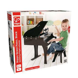 Hape  E0320 Fröhlicher Flügel, Kinderinstrument, Spielzeugklavier, schwarz, ab 3 Jahre 