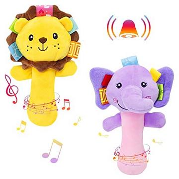 Pack Plüsch Baby Soft Rassel Toys Stofftier Hand Rasseln Musical