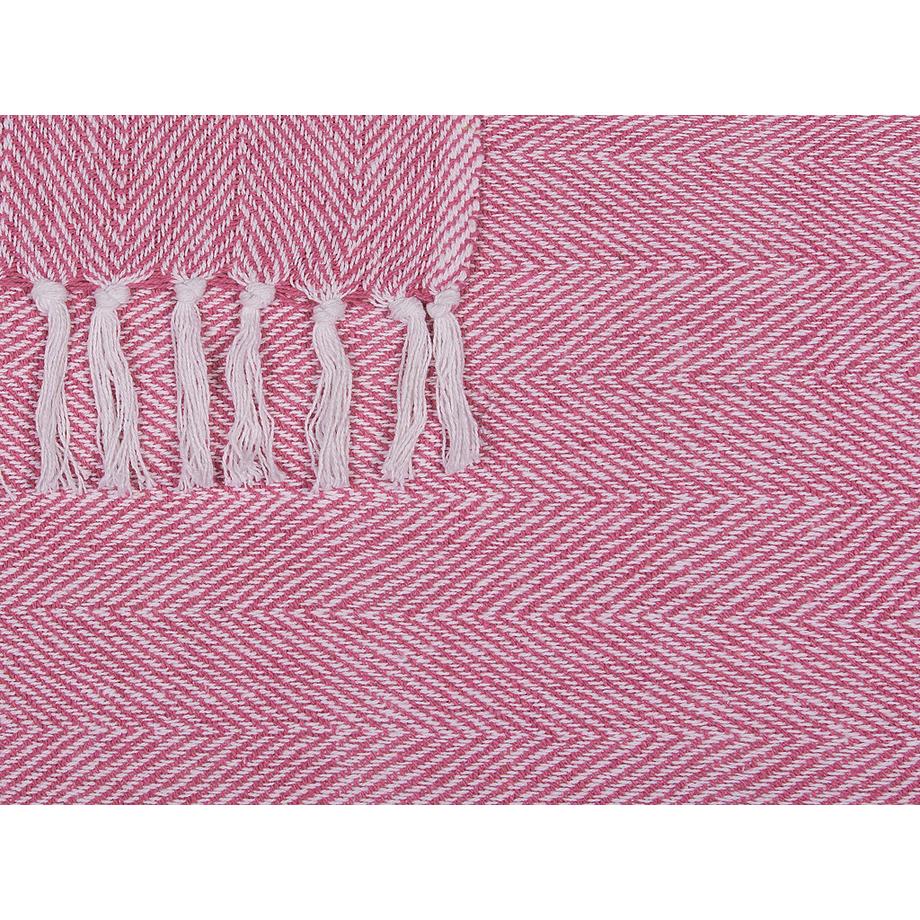 Beliani Tangier Skandinavische Baumwoll-Kuscheldecke  