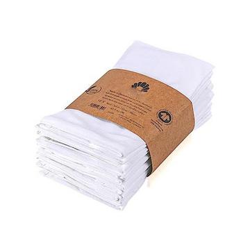 12 serviettes de table agréablement douces blanches I 100% coton biologique durable