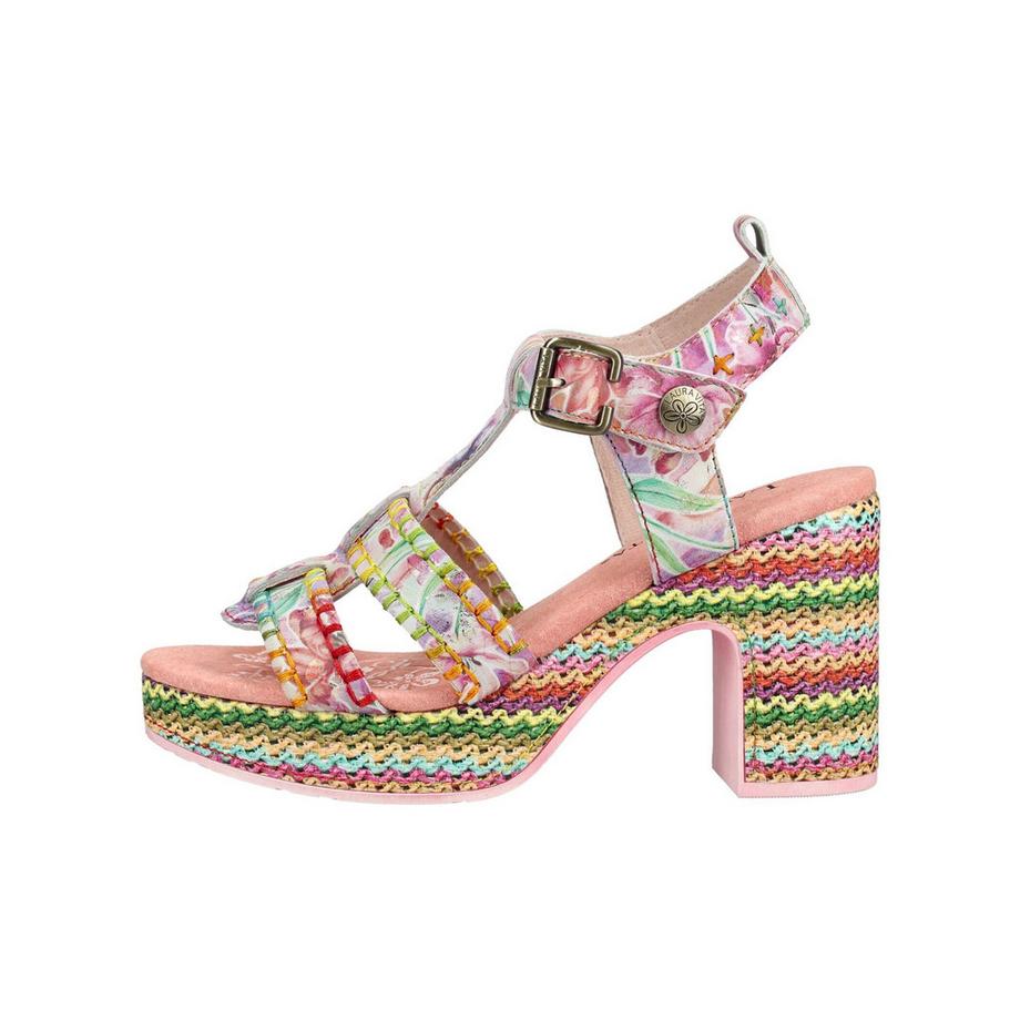 Laura Vita Sandali con plateau e cuciture decorative  