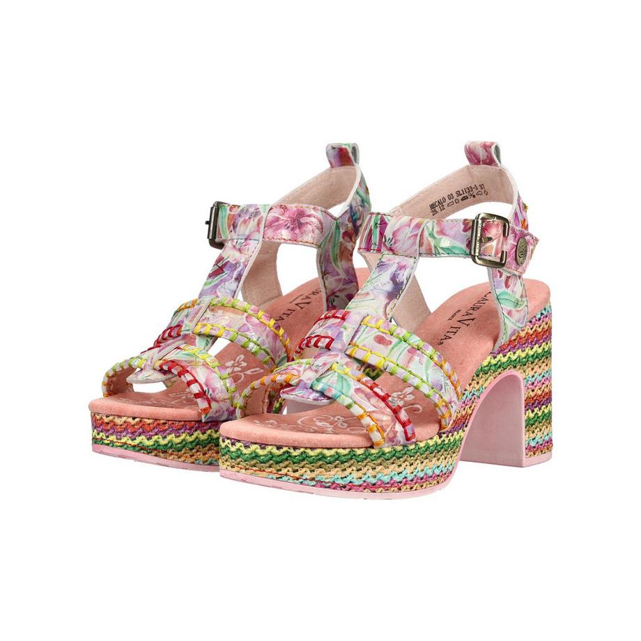Laura Vita Sandali con plateau e cuciture decorative  