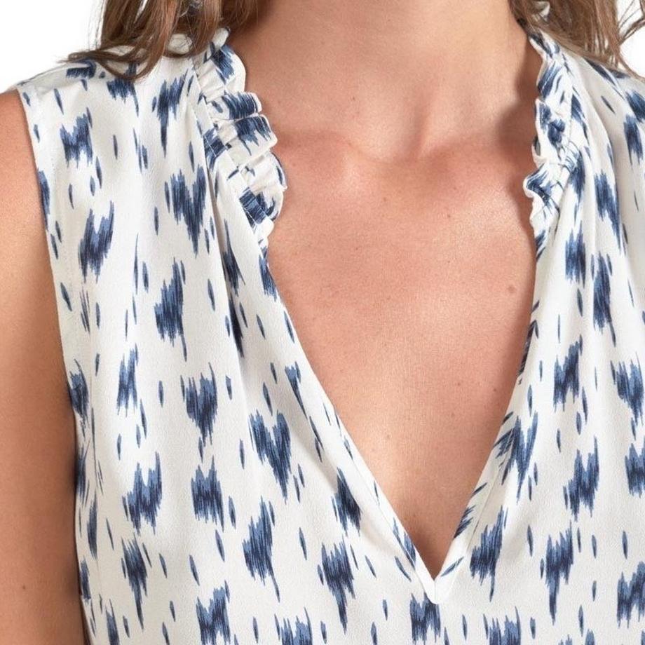 le temps des cerises Rosita T-shirt senza maniche scollo a V  