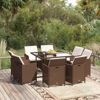 VidaXL set da pranzo per giardino Polirattan  