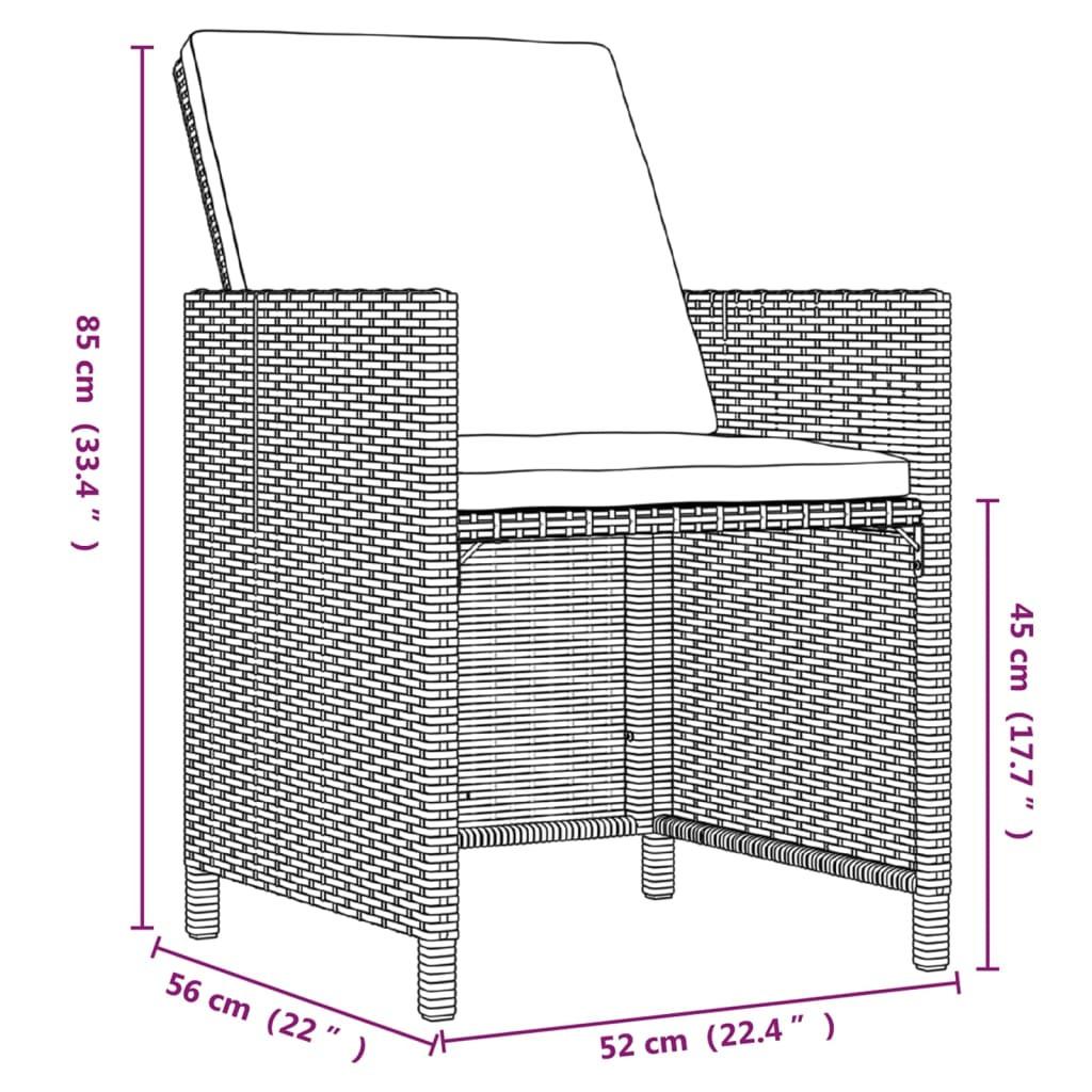 VidaXL set da pranzo per giardino Polirattan  