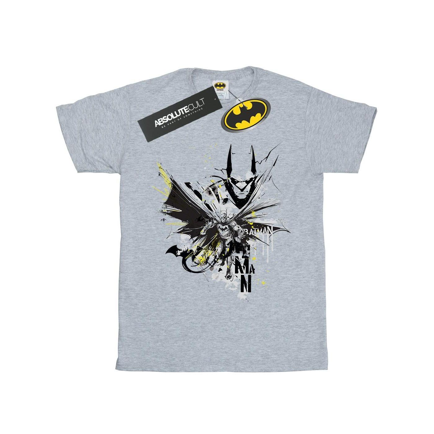 Image of Batman Batface Splash Tshirt Jungen Grau 140/146