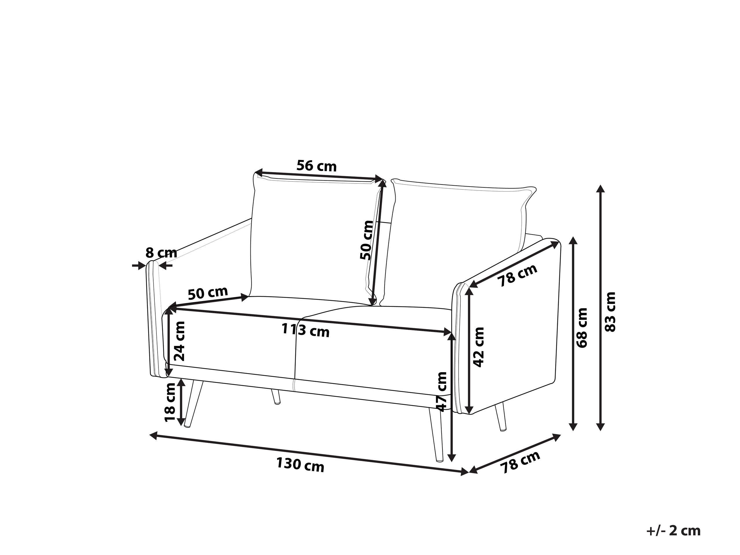 Beliani 2 Sitzer Sofa aus Samtstoff Modern MAURA  