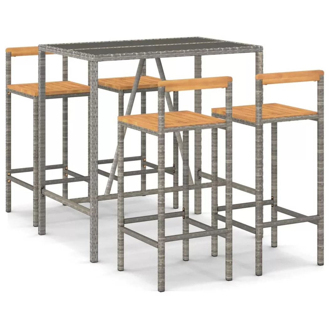 VidaXL - Gartenbar set poly-rattan, One Size, Grau