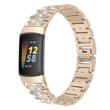 Fitbit Charge 5 - Acier Inoxydable Avec Bracelet En Strass