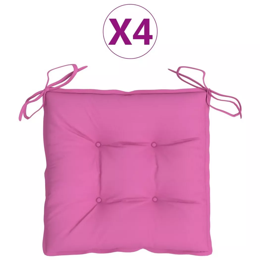 Coussins de chaise 4 pcs rose 50x50x7 cm tissu oxford