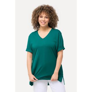 Ulla Popken  T-shirt dalle linee morbide con scollo a V e mezze maniche 