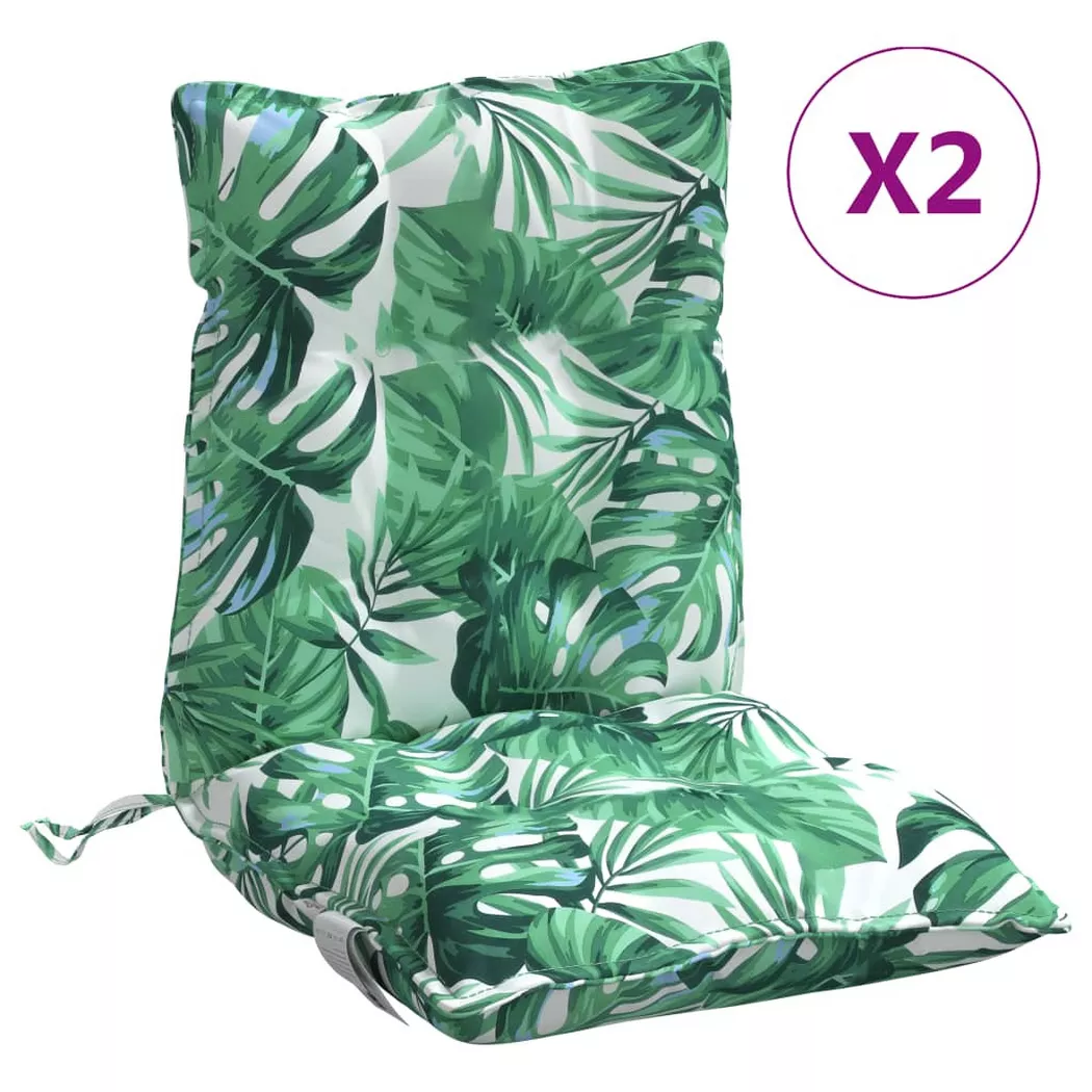 VidaXL - Coussin de chaise à dossier bas tissu, One Size, Vert