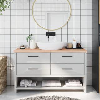 VidaXL  Comptoir de salle de bain bois de chêne 