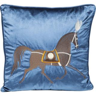 KARE Design Kissen Classy Horse Blau 45x45cm  