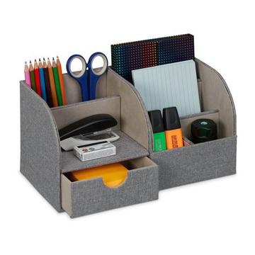 Organiseur de bureau aspect lin