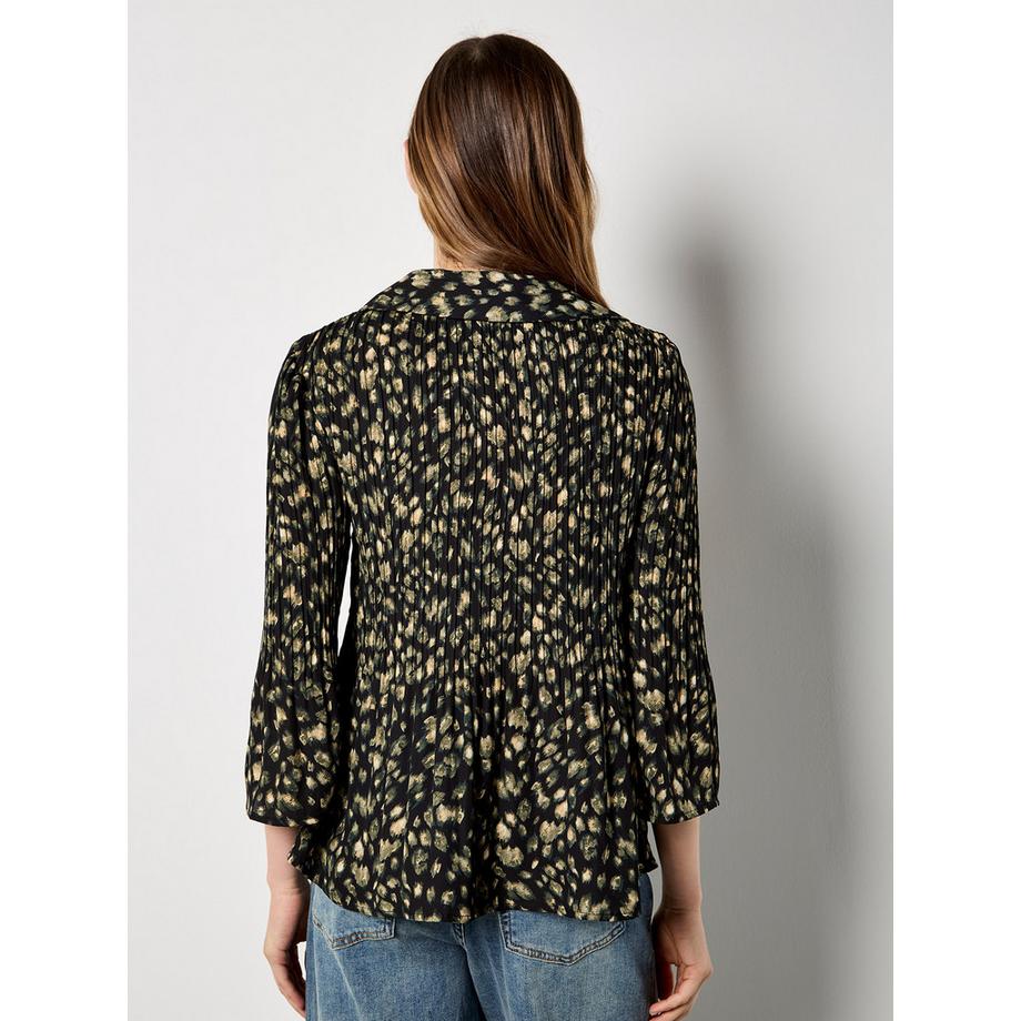 APRICOT Chemise Plissée en Mousseline à Motif Animalier Abstrait  