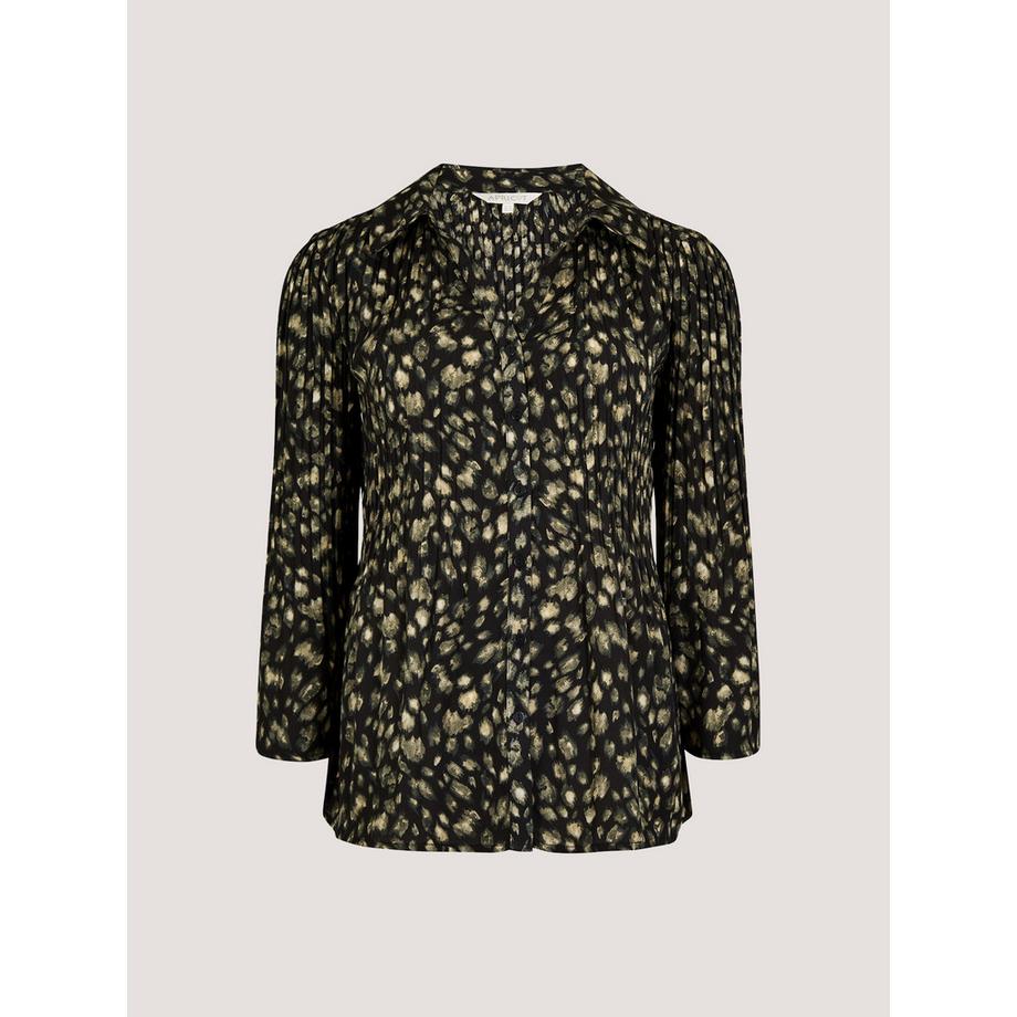APRICOT Chemise Plissée en Mousseline à Motif Animalier Abstrait  