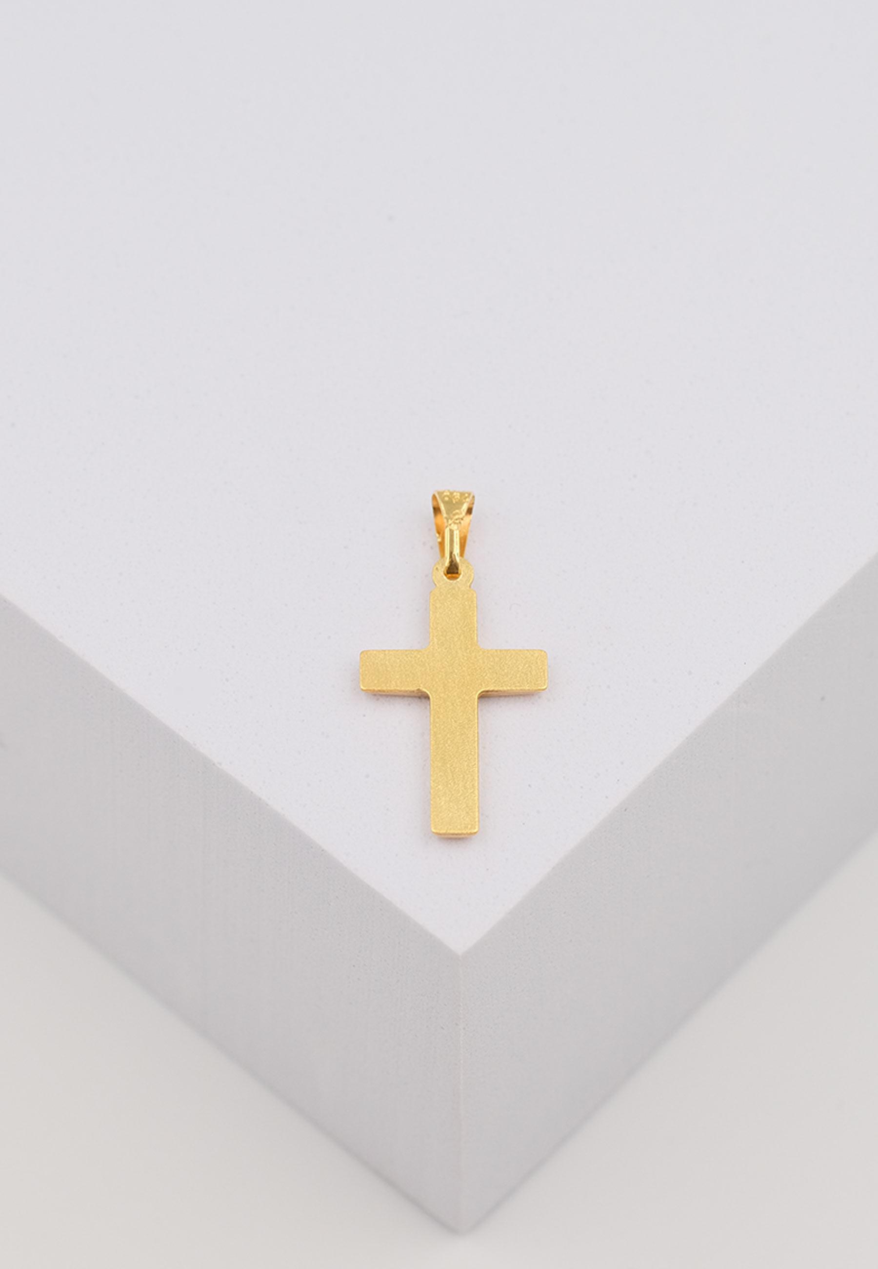 MUAU Schmuck  Anhänger Kreuz Gelbgold 750, 25x12mm 