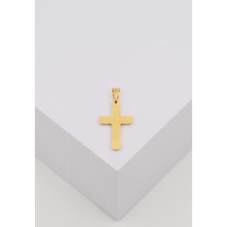 MUAU Schmuck  Anhänger Kreuz Gelbgold 750, 25x12mm 