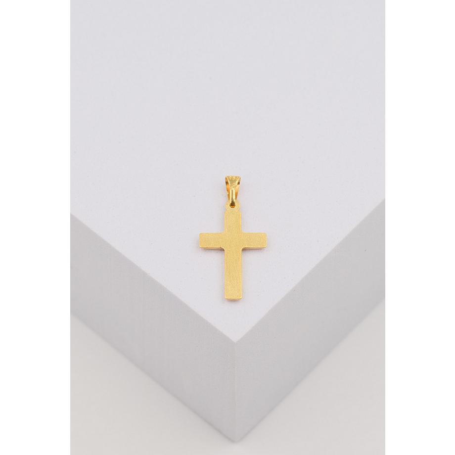 MUAU Schmuck  Anhänger Kreuz Gelbgold 750, 25x12mm 