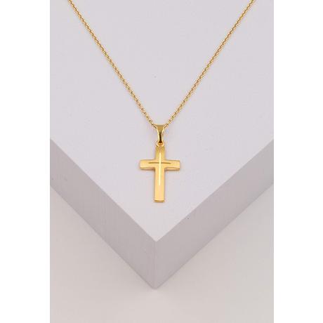 MUAU Schmuck  Anhänger Kreuz Gelbgold 750, 25x12mm 