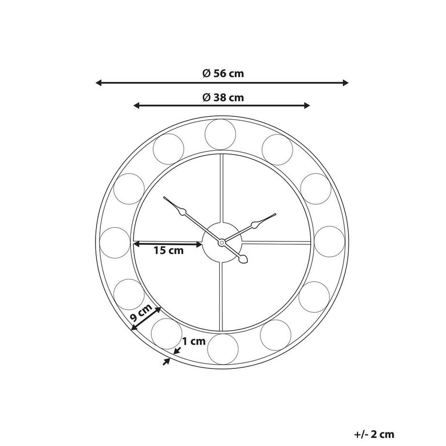 Beliani Orologio da parete en Ferro Retrò REIDEN  