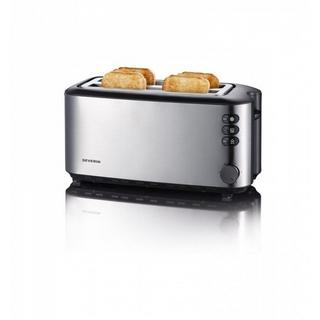 SEVERIN AT  Tostapane lungo doppio Con griglia scaldabriosche integrata Acciaio inox (spazzolato), Nero  