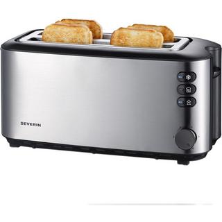 SEVERIN AT  Tostapane lungo doppio Con griglia scaldabriosche integrata Acciaio inox (spazzolato), Nero  