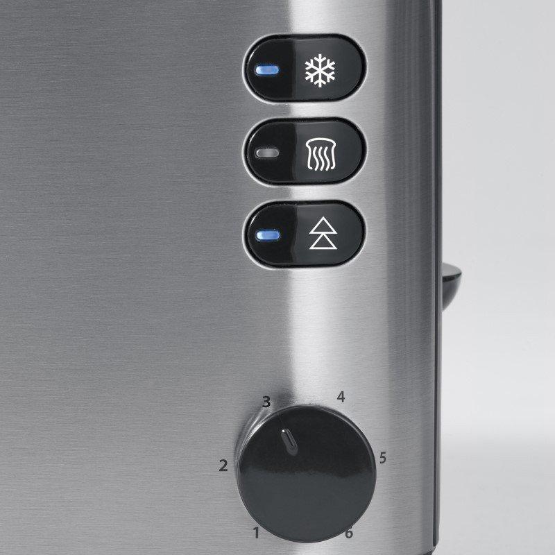 SEVERIN AT  Tostapane lungo doppio Con griglia scaldabriosche integrata Acciaio inox (spazzolato), Nero  