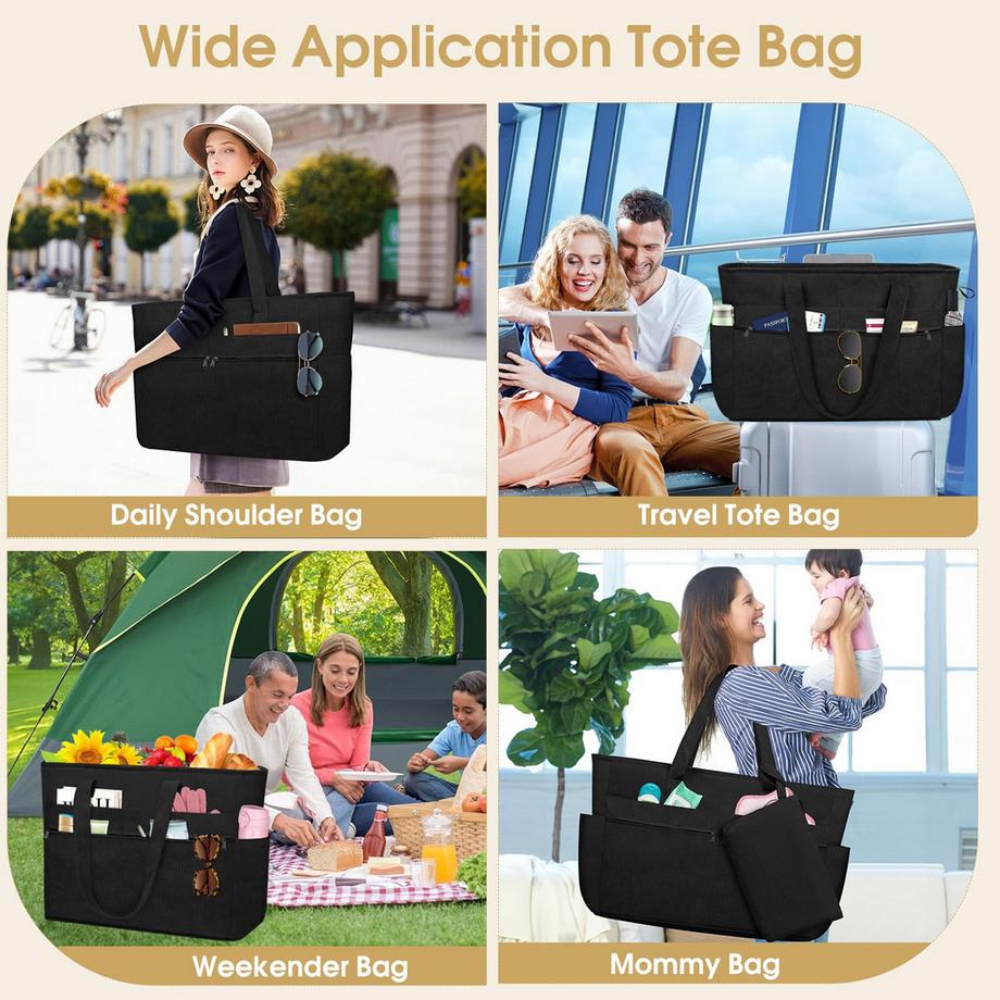 Only-bags.store Grand sac de plage imperméable avec fermeture éclair  