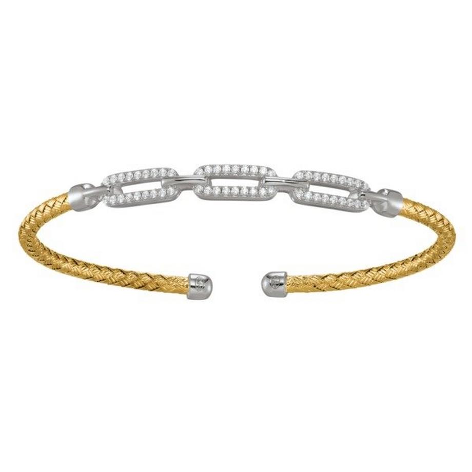 Bracciale in argento bicolore