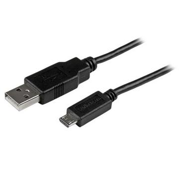 Câble de charge / synchronisation mobile USB A vers Micro B slim de 15 cm pour smartphone et tablette - M/M - Noir