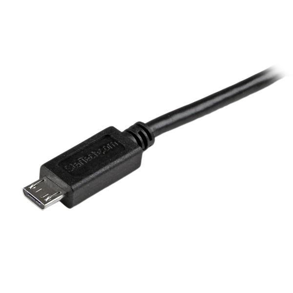 STARTECH.COM  Câble de charge / synchronisation mobile USB A vers Micro B slim de 15 cm pour smartphone et tablette - M/M - Noir 